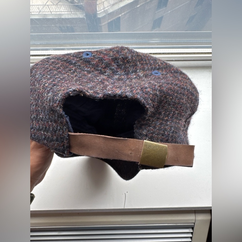 AUBIN 100% Irish Wool Men's tweed Cap with Red Logo - Picture 4 of 7